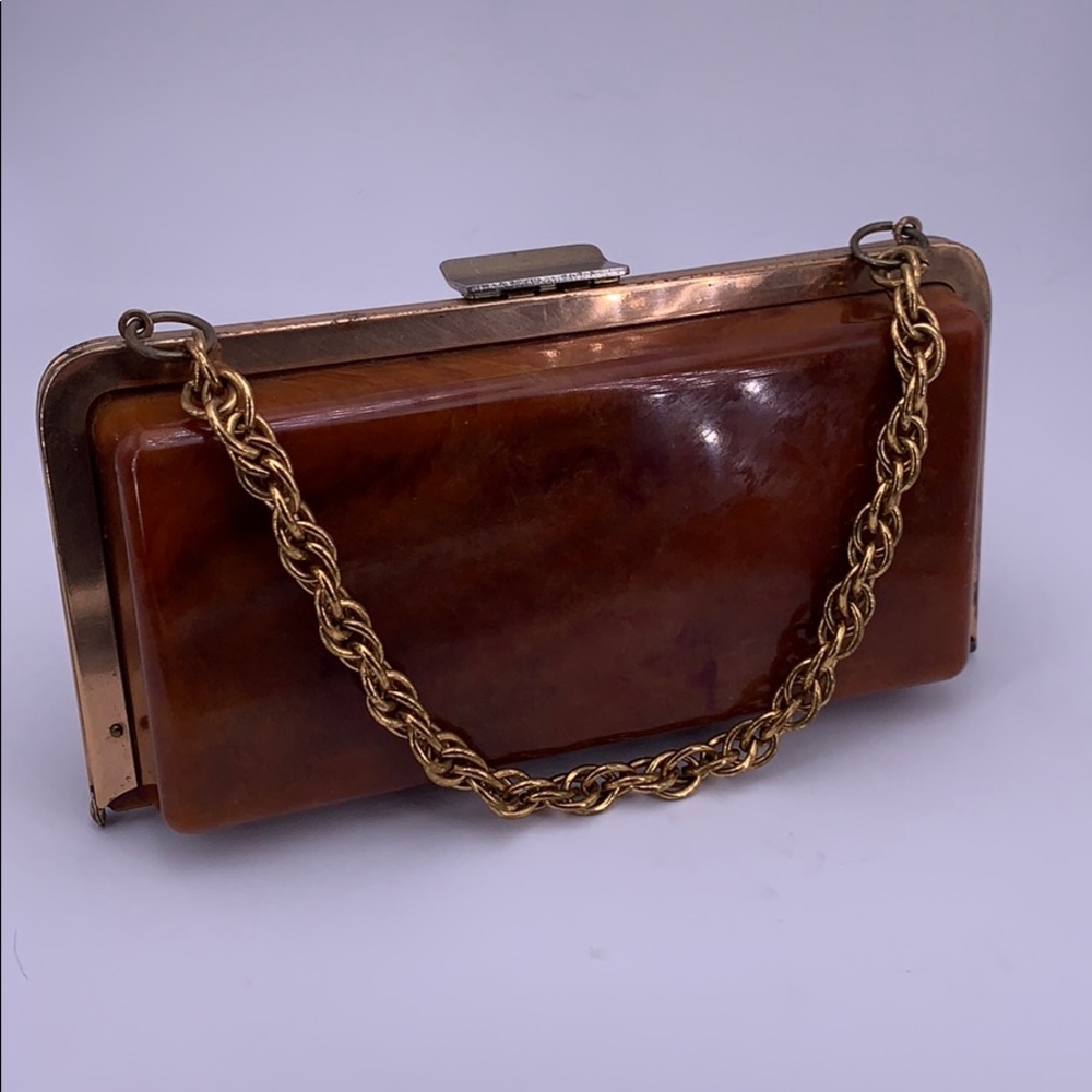 Vintage Lucite Bakelite Tortoiseshell Purse